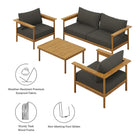 Modway Wren 4-Piece Outdoor Patio Teak Wood Furniture Set