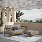 Modway Wren 2-Piece Outdoor Patio Teak Wood Sofa and Ottoman Set