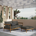 Modway Wren 2-Piece Outdoor Patio Teak Wood Sofa and Ottoman Set
