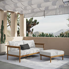 Modway Wren 2-Piece Outdoor Patio Teak Wood Sofa and Ottoman Set