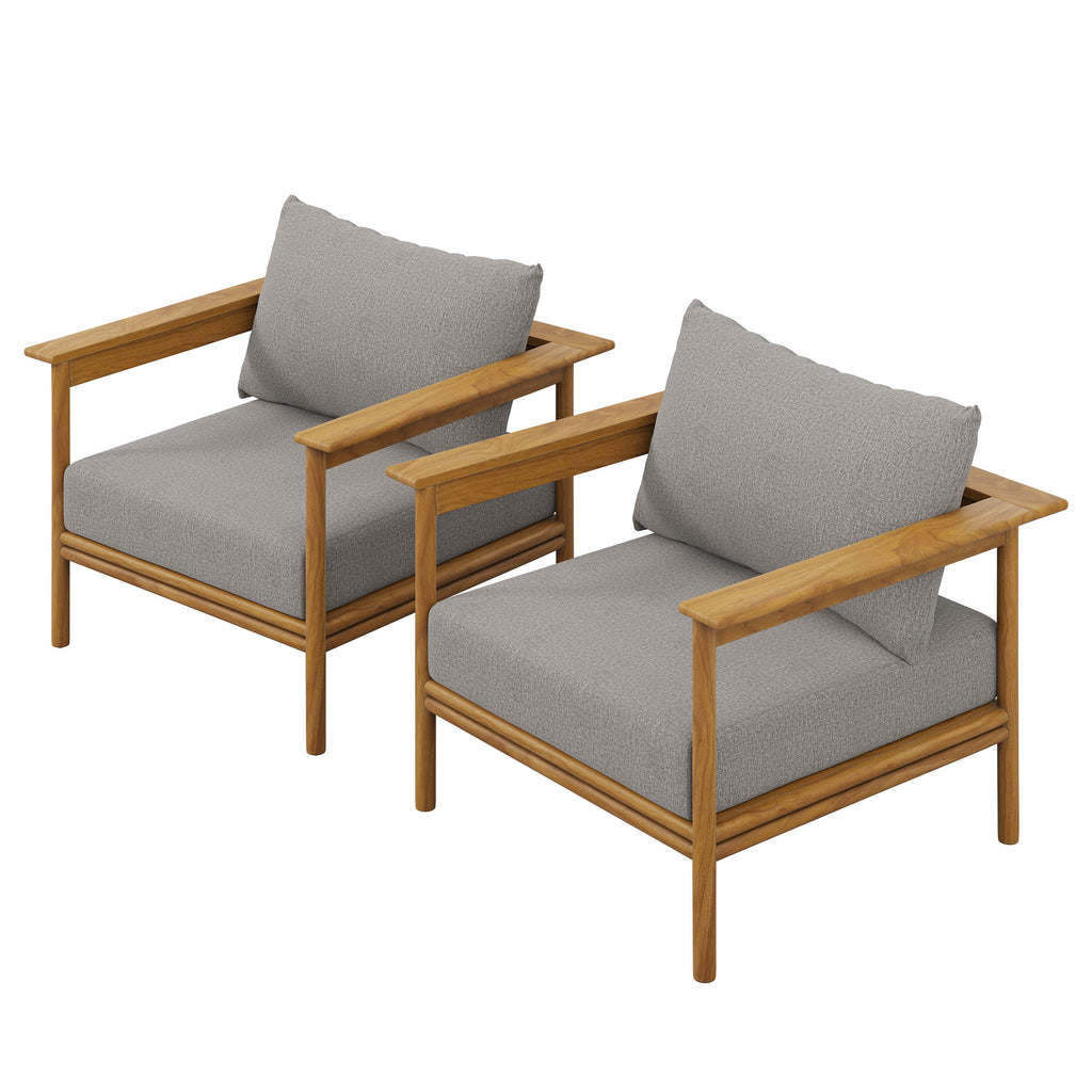 Modway Wren Outdoor Patio Teak Wood Armchair Set of 2  