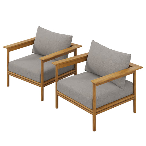 Modway Wren Outdoor Patio Teak Wood Armchair Set of 2  