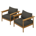 Modway Wren Outdoor Patio Teak Wood Armchair Set of 2  