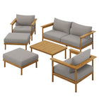 Modway Wren 6-Piece Outdoor Patio Teak Wood Furniture Set  