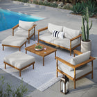 Modway Wren 6-Piece Outdoor Patio Teak Wood Furniture Set