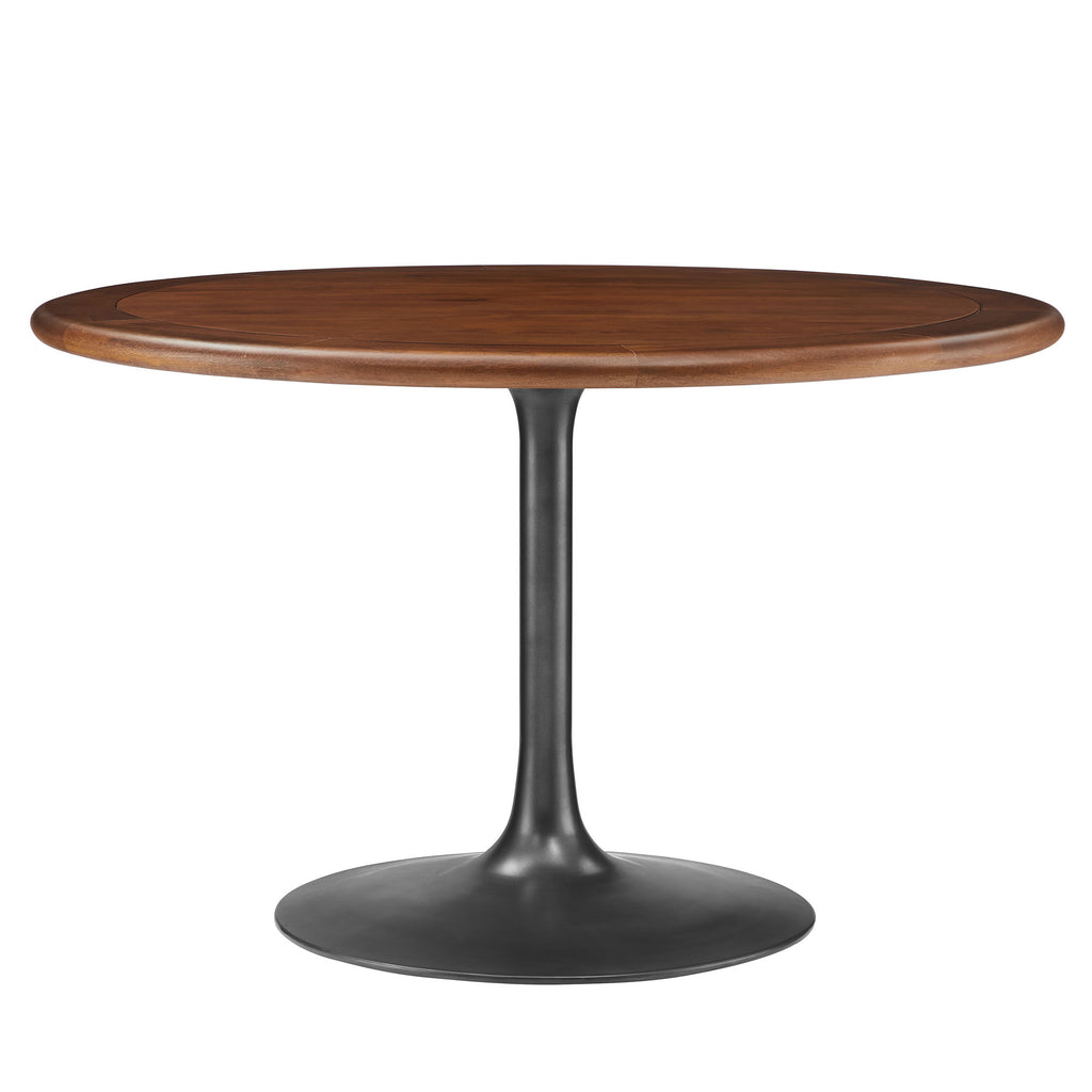 Modway Lippa 48" Round Pedestal Solid Wood Dining Table  