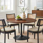Modway Lippa 48" Round Pedestal Solid Wood Dining Table