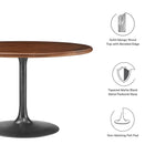 Modway Lippa 48" Round Pedestal Solid Wood Dining Table