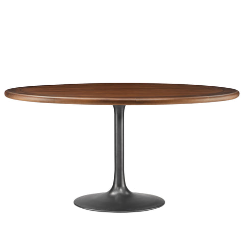 Modway Lippa 60" Round Pedestal Solid Wood Dining Table  