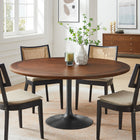 Modway Lippa 60" Round Pedestal Solid Wood Dining Table