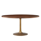 Modway Lippa 60" Round Pedestal Solid Wood Dining Table  