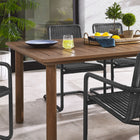 Modway Abacus 7-Piece Rectangular Outdoor Patio Aluminum Dining Table Set with Rattan Armchairs
