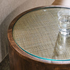 Modway Truett Round Wood Rattan Side Table