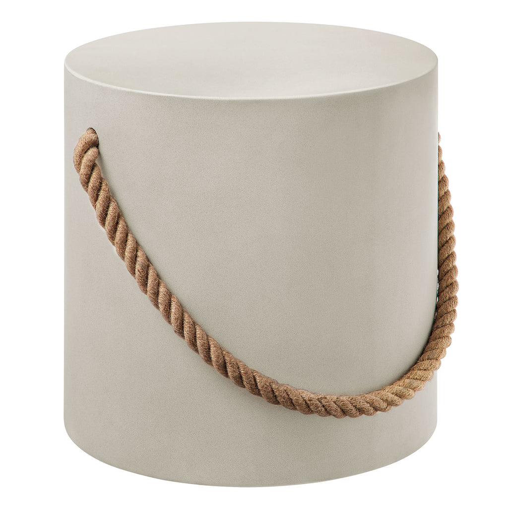 Modway Isera Indoor - Outdoor Patio Rope Concrete Side Table Stool  