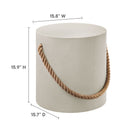 Modway Isera Indoor - Outdoor Patio Rope Concrete Side Table Stool