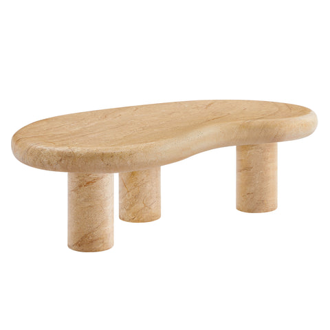 Modway Elowen Indoor - Outdoor Patio Textured Faux Travertine Coffee Table  