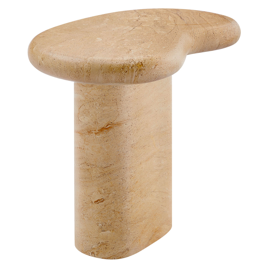 Modway Elowen Indoor - Outdoor Patio Textured Faux Travertine Side Table  