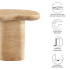 Modway Elowen Indoor - Outdoor Patio Textured Faux Travertine Side Table