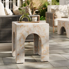 Modway Valen Square Indoor - Outdoor Patio Arched Concrete Side Table