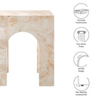 Modway Valen Square Indoor - Outdoor Patio Arched Concrete Side Table