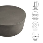 Modway Brion Round Indoor - Outdoor Patio Concrete Coffee Table