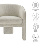 Modway Greer Boucle Fabric Upholstered Accent Armchair