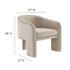 Modway Greer Performance Velvet Upholstered Accent Armchair