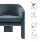 Modway Greer Performance Velvet Upholstered Accent Armchair