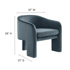 Modway Greer Performance Velvet Upholstered Accent Armchair