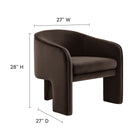 Modway Greer Performance Velvet Upholstered Accent Armchair
