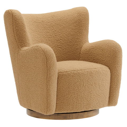 Modway Montrose Wingback Sherpa Swivel Accent Chair  