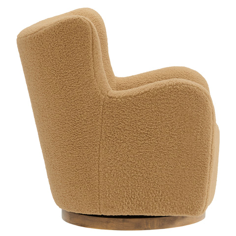 Modway Montrose Wingback Sherpa Swivel Accent Chair  