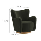 Modway Montrose Wingback Sherpa Swivel Accent Chair
