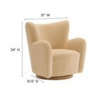 Modway Montrose Wingback Sherpa Swivel Accent Chair