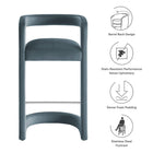 Modway Winslow Performance Velvet Bar Stool