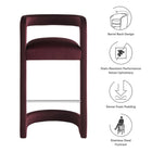 Modway Winslow Performance Velvet Bar Stool
