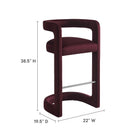 Modway Winslow Performance Velvet Bar Stool