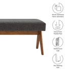 Modway Lyra 63" Fabric Upholstered Bench