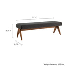 Modway Lyra 63" Fabric Upholstered Bench