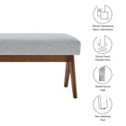 Modway Lyra 63" Fabric Upholstered Bench