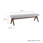 Modway Lyra 63" Fabric Upholstered Bench