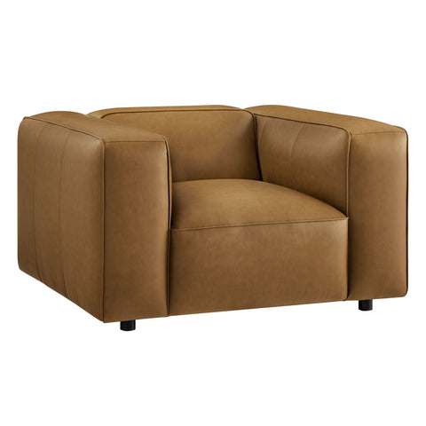 Modway Auren Upholstered Vegan Leather Modular Armchair  