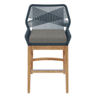 Modway Wellspring Outdoor Patio Teak and Rope Counter Stool