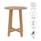 Modway Wellspring 36" Outdoor Patio Teak Wood Bar Table