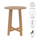 Modway Wellspring 3-Piece Outdoor Patio Teak Wood Bar Set