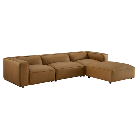 Modway Auren 4-Piece Vegan Leather Modular Sofa Set  