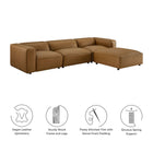Modway Auren 4-Piece Vegan Leather Modular Sofa Set