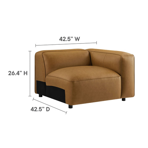 Modway Auren 4-Piece Vegan Leather Modular Sofa Set  