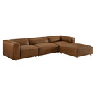 Modway Auren 4-Piece Vegan Leather Modular Sofa Set  