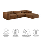Modway Auren 4-Piece Vegan Leather Modular Sofa Set
